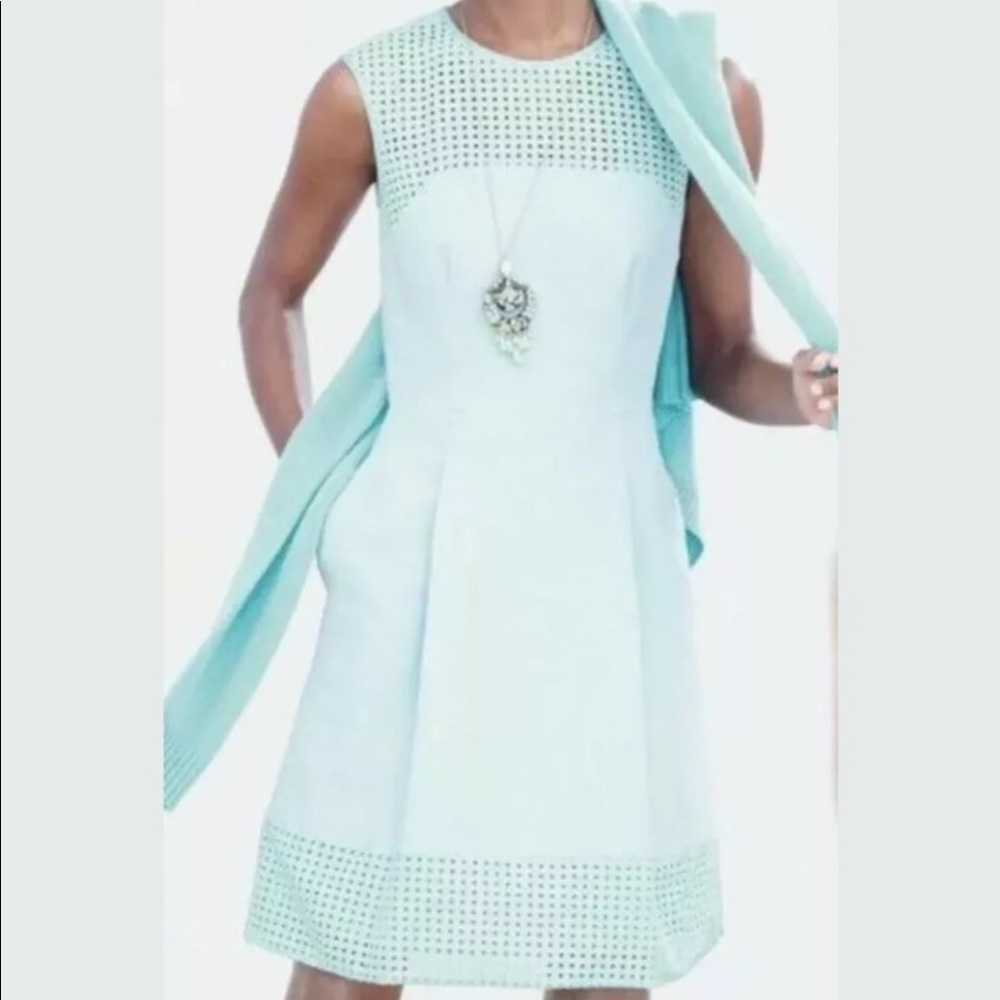 𝅺J Crew Perforated A-Line Dress Sz 2 #B9821